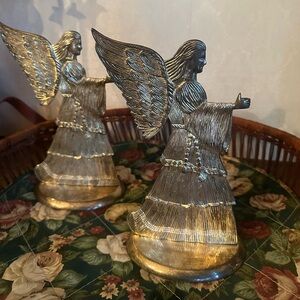 Elegant Silver vintage Angel Figurines